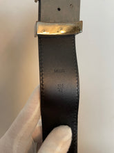 Load image into Gallery viewer, Louis Vuitton suede initials belt silver buckle sz 42 (fits 32-40) (extra holes added)