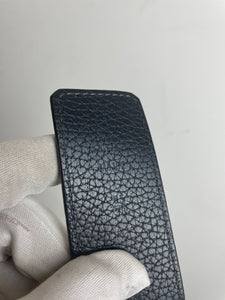 Louis Vuitton taurillon leather reversible initials belt silver buckle sz 38 (fits 32-36)