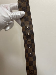 Louis Vuitton damier ebien initials belt sz 34 (fits 28-32)