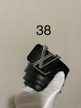 Load image into Gallery viewer, Louis Vuitton monogram eclipse reversible initials belt sz 38 (fits 32-36)