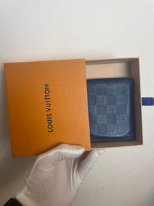 Louis Vuitton damier infini blue leather slender wallet