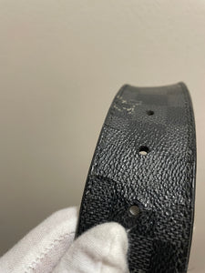 Louis Vuitton damier graphite initials belt sz 36 (fits 30-34)