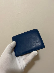 Louis Vuitton damier infini blue leather multiples wallet