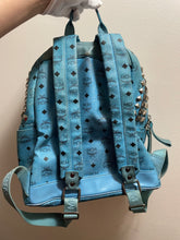 Load image into Gallery viewer, Mcm monogram electric blue backpack size L