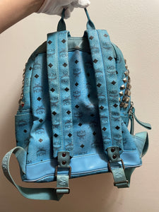 Mcm monogram electric blue backpack size L