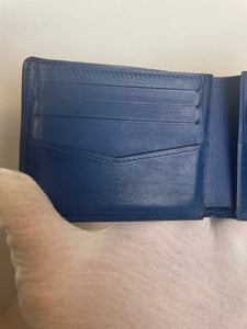 Louis Vuitton damier infini blue leather slender wallet
