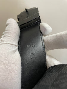 Louis Vuitton damier graphite initials belt sz 38 (fits 32-36)