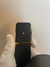 Load image into Gallery viewer, Louis Vuitton taurillon leather reversible initials belt gold buckle sz 38 (fits 32-36)