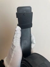 Load image into Gallery viewer, Louis Vuitton damier graphite initials belt black buckle sz 38 (fits 32-36)