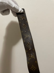 Louis Vuitton monogram initials belt gold buckle sz 38 (fits 32-36)