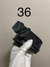 Load image into Gallery viewer, Louis Vuitton damier graphite initials belt sz 36 (fits 30-34)