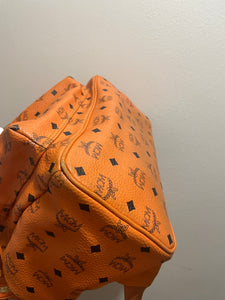 Mcm monogram orange backpack size L