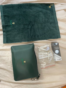 Rolex golf set #2  pouch + pencil + marker + tees + towel + rivet tool + ball