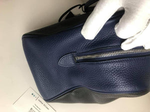 Hermes victorian 35 bag in navy and grey