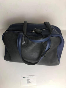 Hermes victorian 35 bag in navy and grey
