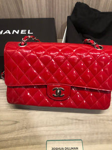 Chanel patant leather medium classic double flap bag